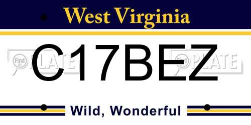 C17BEZ West Virginia License Plate