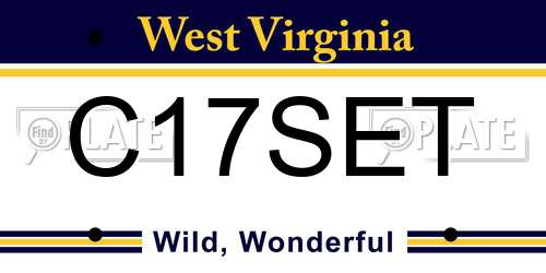 C17SET West Virginia License Plate