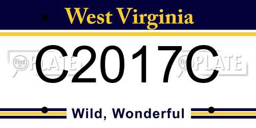 C2017C West Virginia License Plate