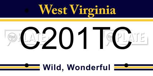 C201TC West Virginia License Plate