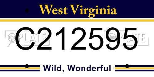 C212595 West Virginia License Plate