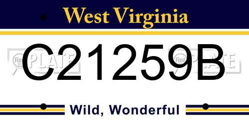 C21259B West Virginia License Plate