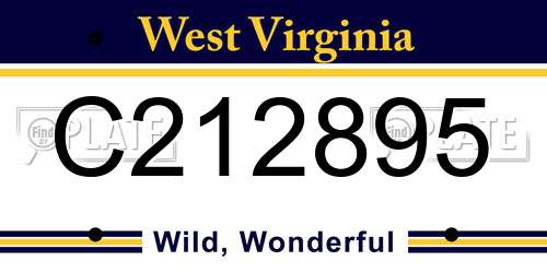 C212895 West Virginia License Plate