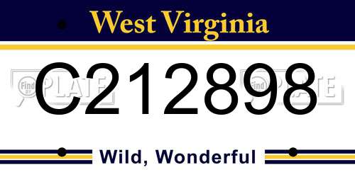 C212898 West Virginia License Plate