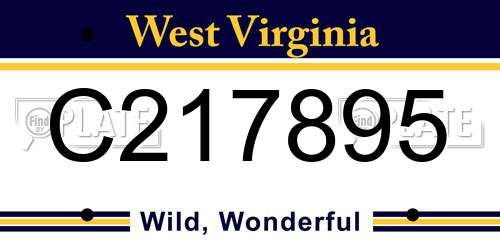 C217895 West Virginia License Plate