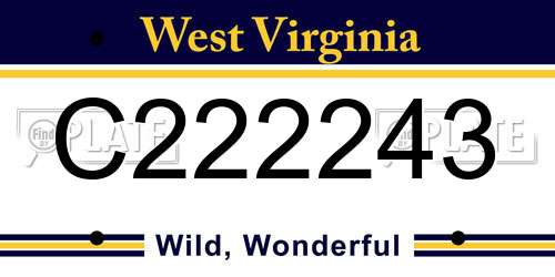 C222243 West Virginia License Plate