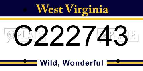 C222743 West Virginia License Plate