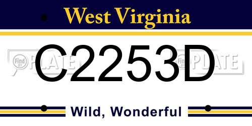 C2253D West Virginia License Plate