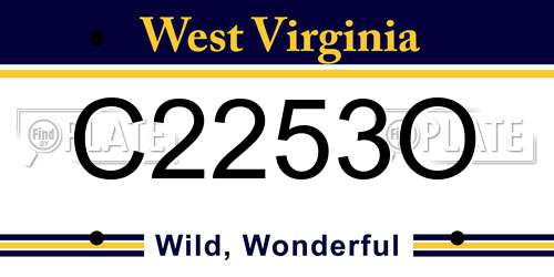 C2253O West Virginia License Plate