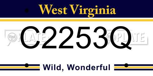 C2253Q West Virginia License Plate