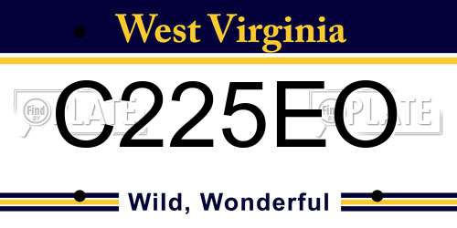 C225EO West Virginia License Plate