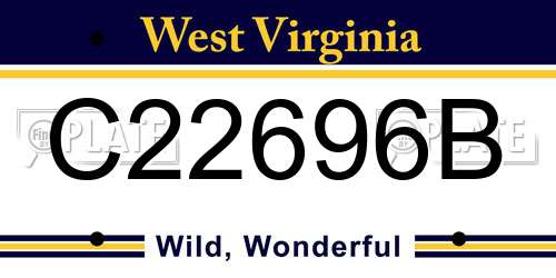 C22696B West Virginia License Plate