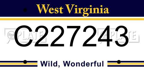 C227243 West Virginia License Plate