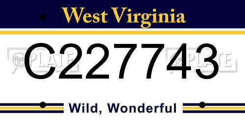 C227743 West Virginia License Plate
