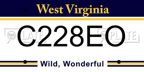 C228EO West Virginia License Plate