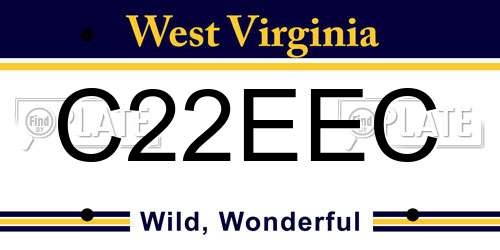 C22EEC West Virginia License Plate
