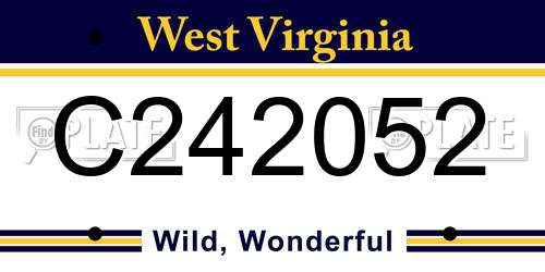 C242052 West Virginia License Plate