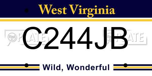 C244JB West Virginia License Plate
