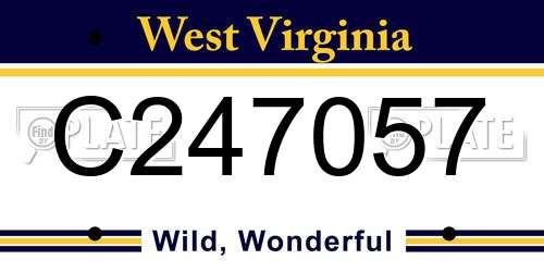 C247057 West Virginia License Plate
