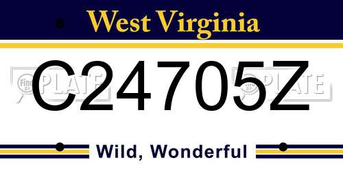 C24705Z West Virginia License Plate