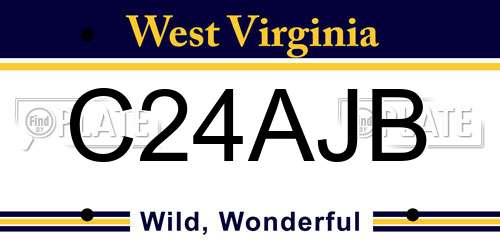 C24AJB West Virginia License Plate