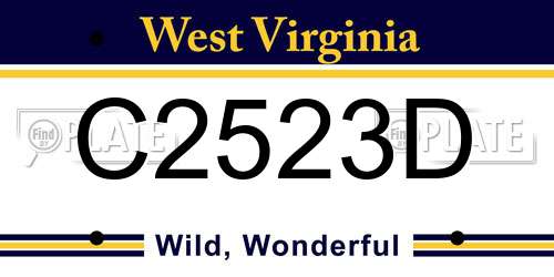 C2523D West Virginia License Plate