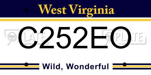 C252EO West Virginia License Plate
