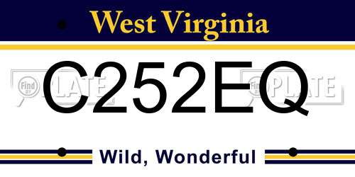 C252EQ West Virginia License Plate