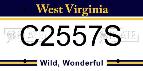 C2557S West Virginia License Plate