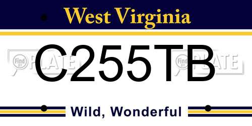 C255TB West Virginia License Plate