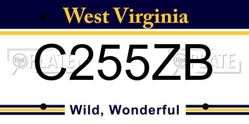C255ZB West Virginia License Plate