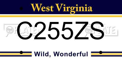 C255ZS West Virginia License Plate