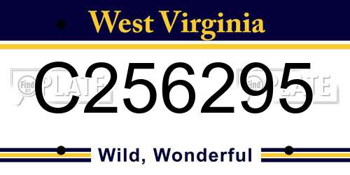 C256295 West Virginia License Plate