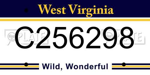 C256298 West Virginia License Plate