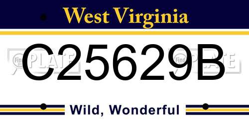 C25629B West Virginia License Plate