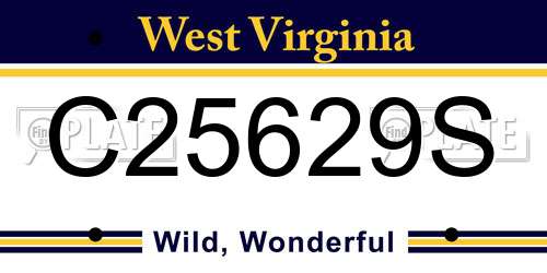 C25629S West Virginia License Plate