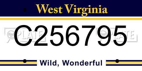 C256795 West Virginia License Plate