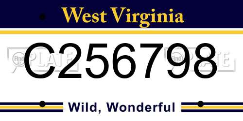 C256798 West Virginia License Plate