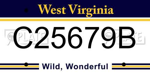 C25679B West Virginia License Plate