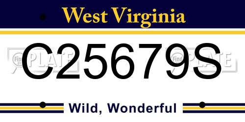 C25679S West Virginia License Plate