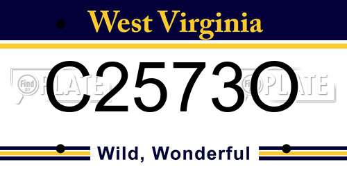 C2573O West Virginia License Plate