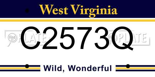 C2573Q West Virginia License Plate