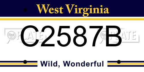 C2587B West Virginia License Plate