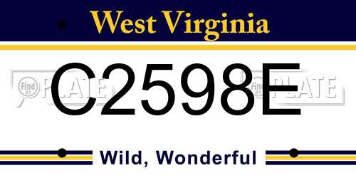 C2598E West Virginia License Plate