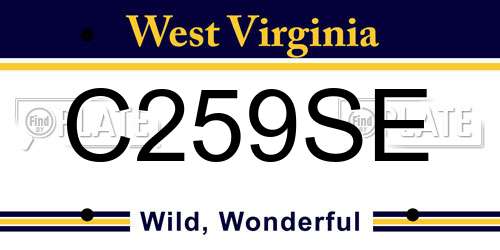C259SE West Virginia License Plate