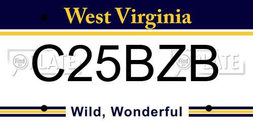 C25BZB West Virginia License Plate