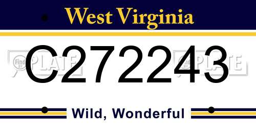 C272243 West Virginia License Plate
