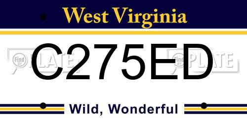 C275ED West Virginia License Plate