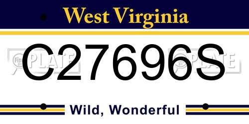 C27696S West Virginia License Plate