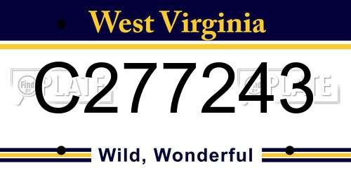 C277243 West Virginia License Plate